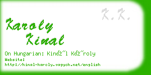 karoly kinal business card